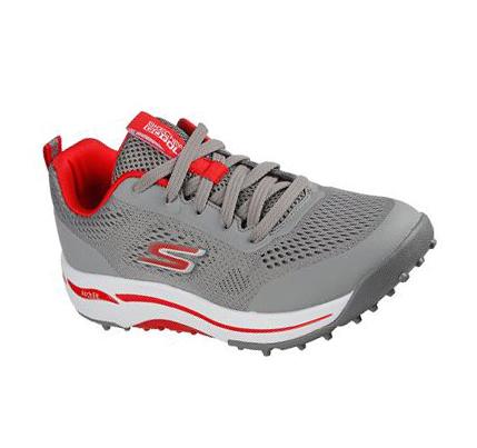 Férfi Skechers GO GOLF Arch Fit - Status Golf Cipő Szürke Piros | HUA458L