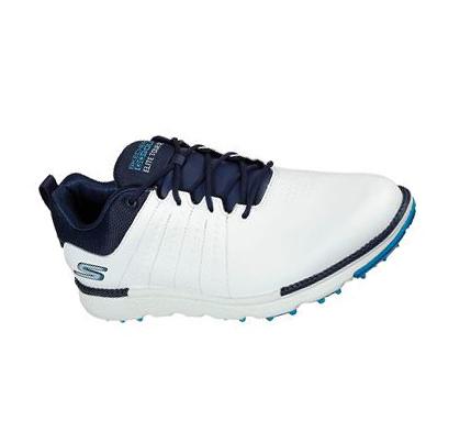Férfi Skechers GO GOLF Elite - Tour SL Golf Cipő Fehér Sötétkék | HUI9834