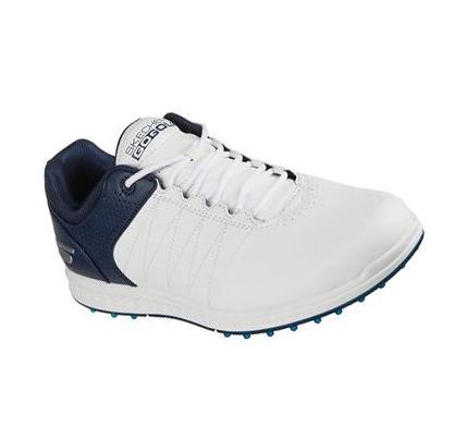 Férfi Skechers GO GOLF Pivot Golf Cipő Fehér Sötétkék | HUI2333