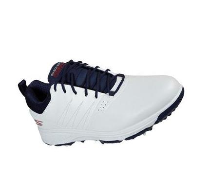 Férfi Skechers GO GOLF Torque Pro Golf Cipő Fehér Sötétkék | HUI8338