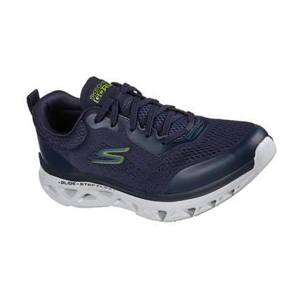 Férfi Skechers GO RUN Glide-Step Flex Futócipő Sötétkék Világos Zöld | HU65640