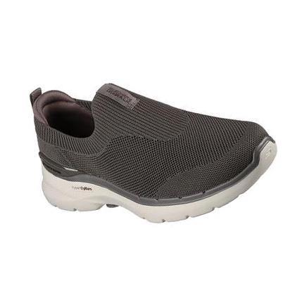 Férfi Skechers GO WALK 6 - Warnock Gyalogló Cipő Barna | HU7975E