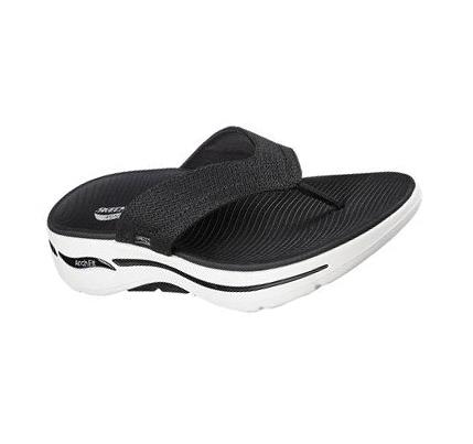 Férfi Skechers GO WALK Arch Fit - Offshore Szandál Fekete Fehér | HU6308C