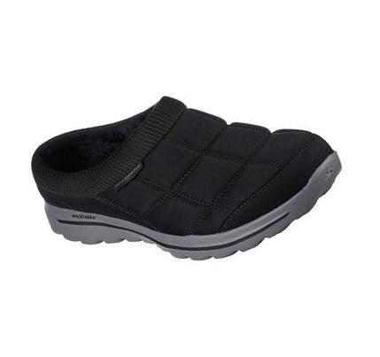 Férfi Skechers GO WALK Lounge Papucs Fekete Szürke | HU69085