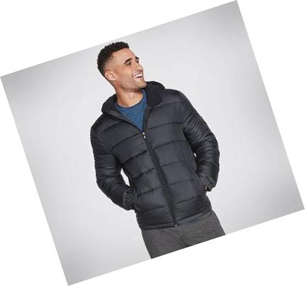 Férfi Skechers GO WALK Parkway Puffer Kabát Fekete | HUA6640