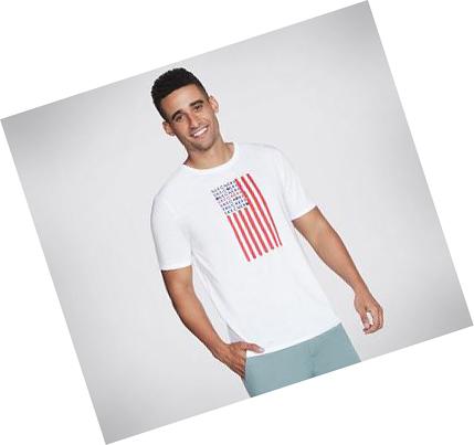 Férfi Skechers GOdri Stars and Stripes Póló Fehér | HUA987D