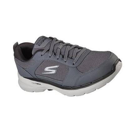 Férfi Skechers GOwalk 6 - Compete Gyalogló Cipő Szürke Fekete | HU5089E