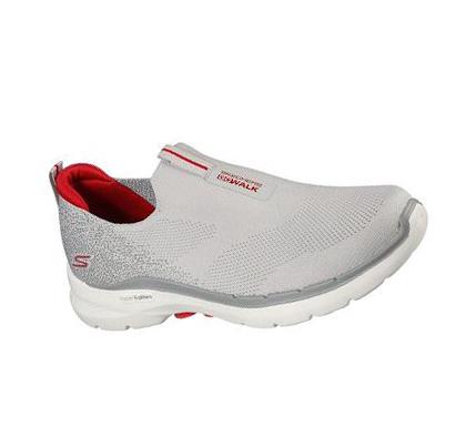 Férfi Skechers GOwalk 6 Gyalogló Cipő Szürke Piros | HU8012W