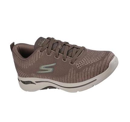 Férfi Skechers GOwalk Arch Fit - Grand Select Gyalogló Cipő Szürke Barna | HU5464W