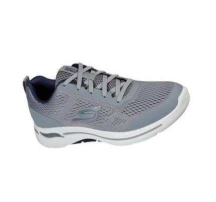 Férfi Skechers GOwalk Arch Fit - Idyllic Gyalogló Cipő Szürke Sötétkék | HU55258
