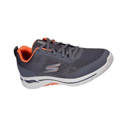 Férfi Skechers GOwalk Arch Fit - Idyllic Gyalogló Cipő Szürke Narancssárga | HU5537Q