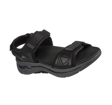 Férfi Skechers GOwalk Arch Fit Szandál Fekete Szürke | HU6358L