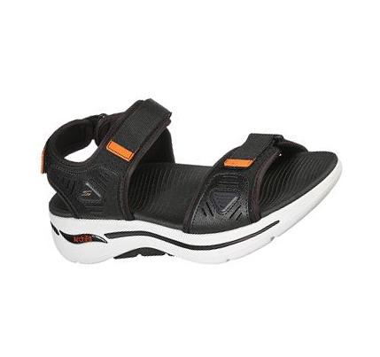 Férfi Skechers GOwalk Arch Fit Szandál Fekete Fehér | HU63838