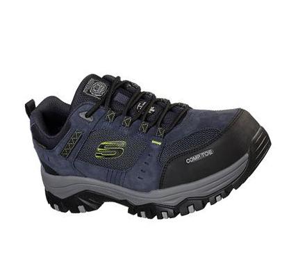 Férfi Skechers Greetah Comp Toe Munkacipő Sötétkék Fekete | HU5736C
