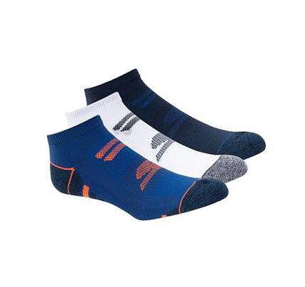 Férfi Skechers Half Terry No Show - 3 Pack Zokni Sötétkék | HUI764B