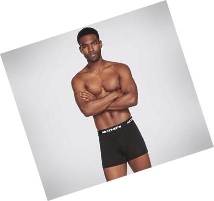 Férfi Skechers Jersey Boxer Briefs - 3 Pack Fehérnemű Fekete | HU35890