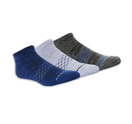 Férfi Skechers Low Cut Diamond Arch - 3 Pack Zokni Kék | HUA012S