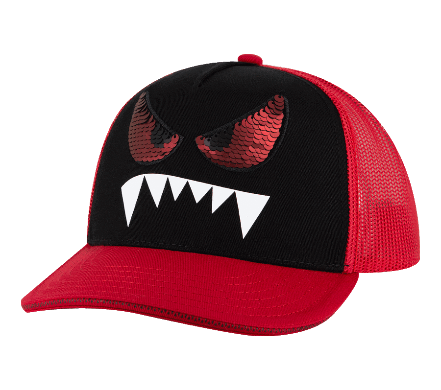 Férfi Skechers Monster Eyes Trucker Kalap Piros | HUI300A