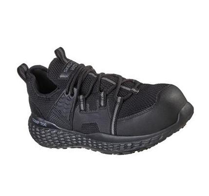 Férfi Skechers Monster SR - Bulcks Comp Toe Munkacipő Fekete | HU4286B