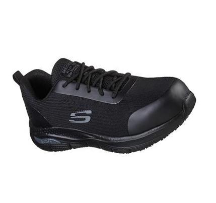 Férfi Skechers Munka: Arch Fit SR - Ringstap Alloy Toe Oxford Cipő Fekete | HUA486C