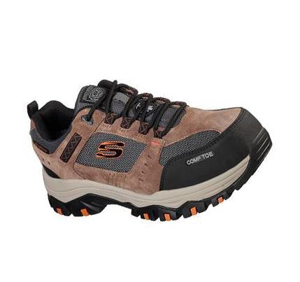 Férfi Skechers Munka: Greetah Comp Toe Oxford Cipő Barna Fekete | HUA986B