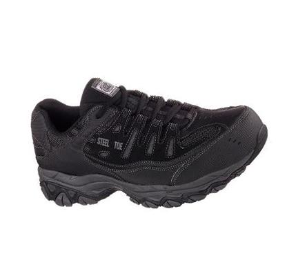 Férfi Skechers Munka Relaxed Fit: Cankton ST Oxford Cipő Fekete Szürke | HUA936A