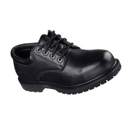 Férfi Skechers Munka Relaxed Fit: Cottonwood - Elks SR Oxford Cipő Fekete | HUA386R