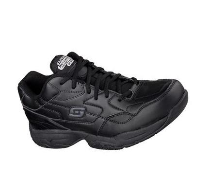 Férfi Skechers Munka Relaxed Fit: Felton SR Oxford Cipő Fekete | HUA461D