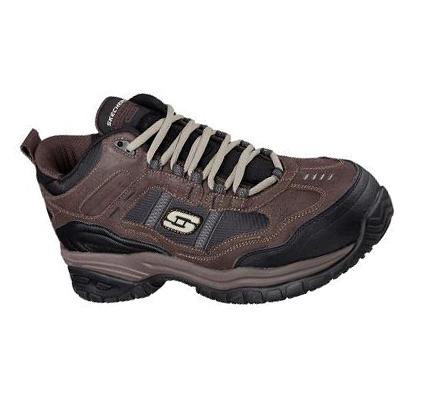 Férfi Skechers Munka Relaxed Fit: Soft Stride - Canopy Comp Toe Oxford Cipő Barna Fekete | HU3336L