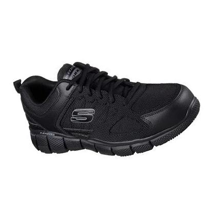 Férfi Skechers Munka Relaxed Fit: Telfin - Sanphet SR Oxford Cipő Fekete | HUA636S
