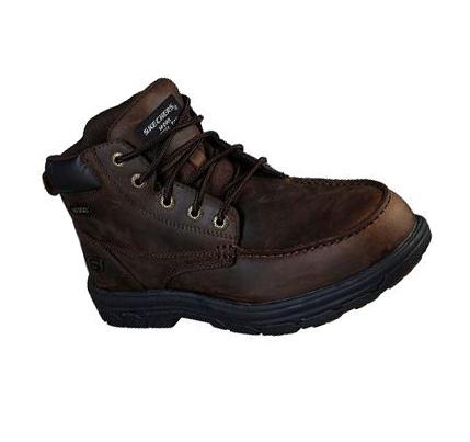 Férfi Skechers Munka Relaxed Fit: Vicksburk ST Csizma Barna | HUA918L