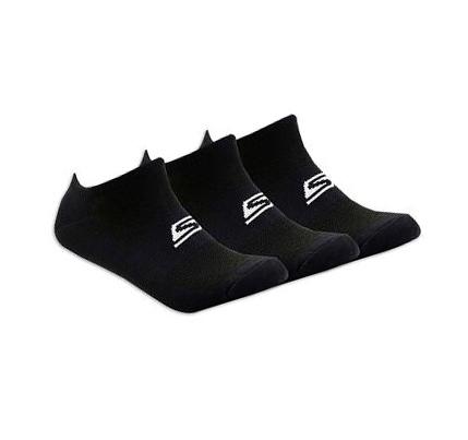 Férfi Skechers No Show Stretch - 3 Pack Zokni Fekete | HUA050B