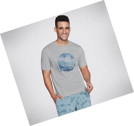 Férfi Skechers Pier Póló Szürke | HU3012B