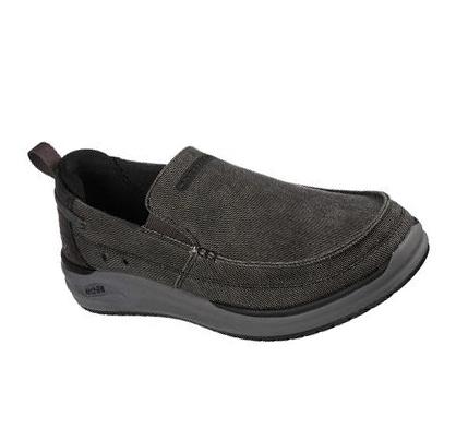 Férfi Skechers Relaxed Fit: Arch Fit Melo - Port Bow Slip Ons Fekete | HUA1180