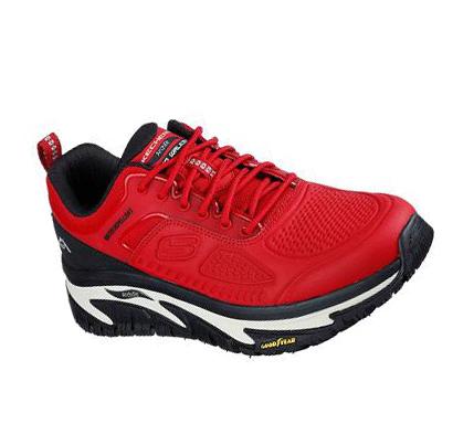 Férfi Skechers Relaxed Fit: Arch Fit Road Walker - Recon Túracipő Piros Fekete | HU4983D