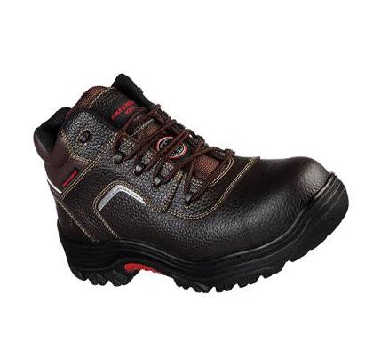 Férfi Skechers Relaxed Fit: Burgin - Sosder Comp Toe Munkacipő Barna | HU5386W