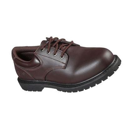 Férfi Skechers Relaxed Fit: Cottonwood - Vorbeck SR Munkacipő Barna | HU6386C
