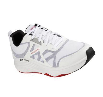 Férfi Skechers Relaxed Fit: D'Lux Fitness Edzőcipő Fehér Fekete Piros | HU5787B
