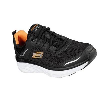 Férfi Skechers Relaxed Fit: D'Lux Walker Gyalogló Cipő Fekete Fehér | HU58250