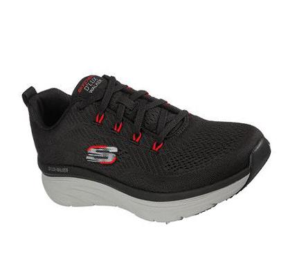 Férfi Skechers Relaxed Fit: D'Lux Walker - Meerno Gyalogló Cipő Fekete Piros | HU5839B