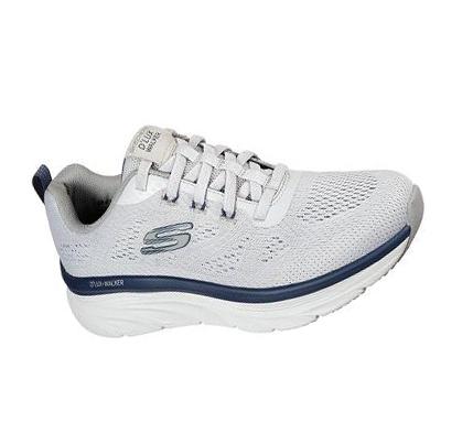 Férfi Skechers Relaxed Fit: D'Lux Walker - Commuter Gyalogló Cipő Szürke Sötétkék | HU5850A