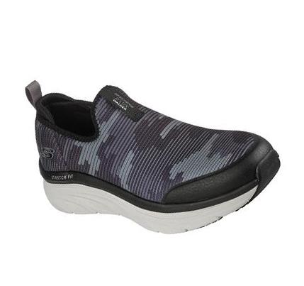 Férfi Skechers Relaxed Fit: D'Lux Walker - Boundless Gyalogló Cipő Fekete Fehér | HU7614B