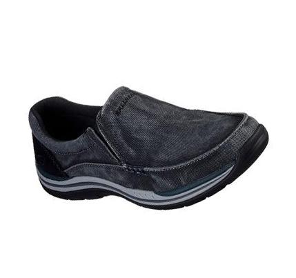Férfi Skechers Relaxed Fit: Expected - Avillo Slip Ons Fekete | HUI518S