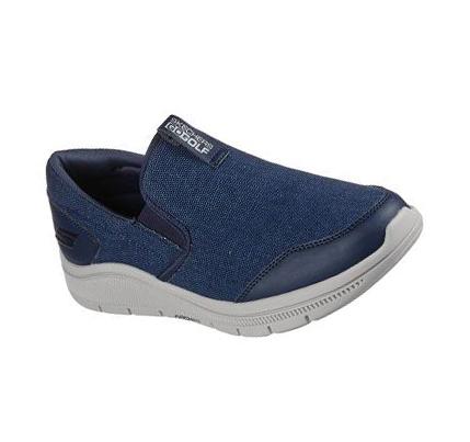 Férfi Skechers Relaxed Fit: GO GOLF Arch Fit Walk Golf Cipő Sötétkék | HUI108C