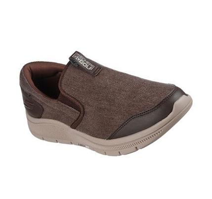 Férfi Skechers Relaxed Fit: GO GOLF Arch Fit Walk Golf Cipő Barna | HUI133B
