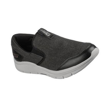 Férfi Skechers Relaxed Fit: GO GOLF Arch Fit Walk Golf Cipő Fekete Szürke | HUI158L