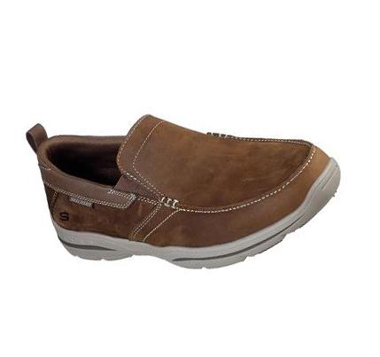 Férfi Skechers Relaxed Fit: Harper - Forde Slip Ons Barna | HU5332K