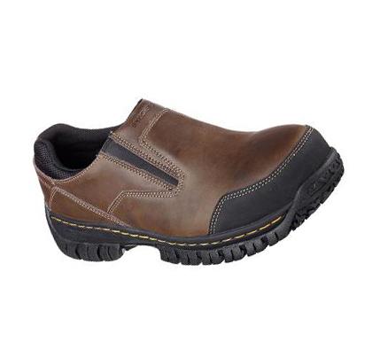 Férfi Skechers Relaxed Fit: Hartan ST Munkacipő Sötétbarna | HU5286L
