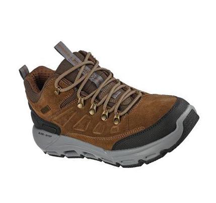 Férfi Skechers Relaxed Fit: Lugwin - Armadale Oxford Cipő Khaki | HU32685
