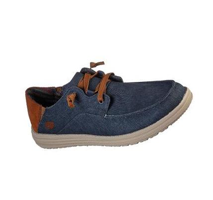 Férfi Skechers Relaxed Fit: Melson - Planon Slip Ons Sötétkék | HU55430